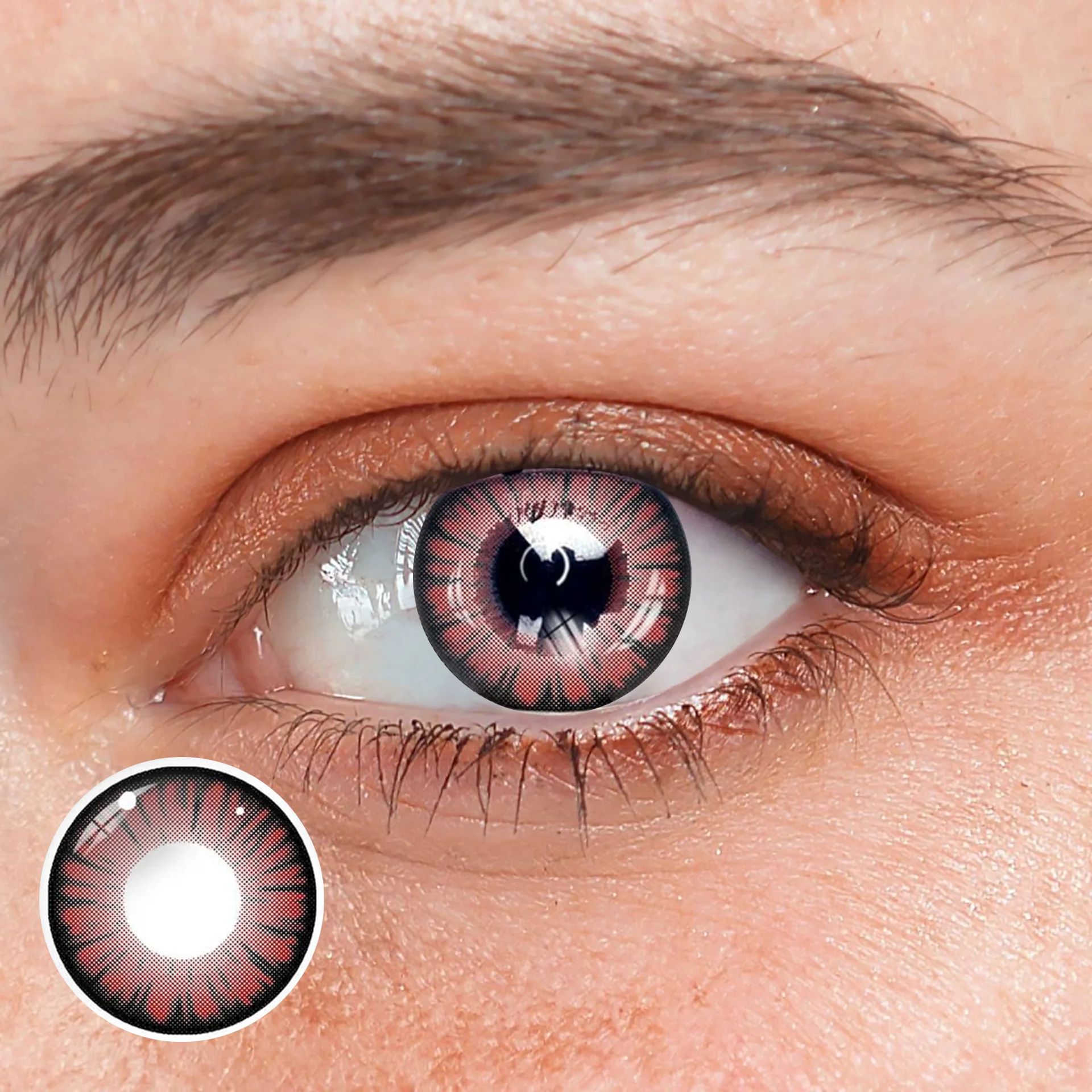 Halloween Miracle Red Prescription Colored Contact Lenses - Roseibase
