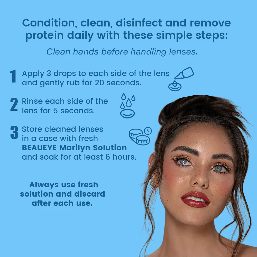 BEAUEYE Marilyn Contact Lens Disinfecting Solution (60 ml) - Roseibase