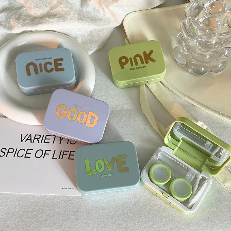 Bronzing Design Colored Contact Lens Case - Roseibase