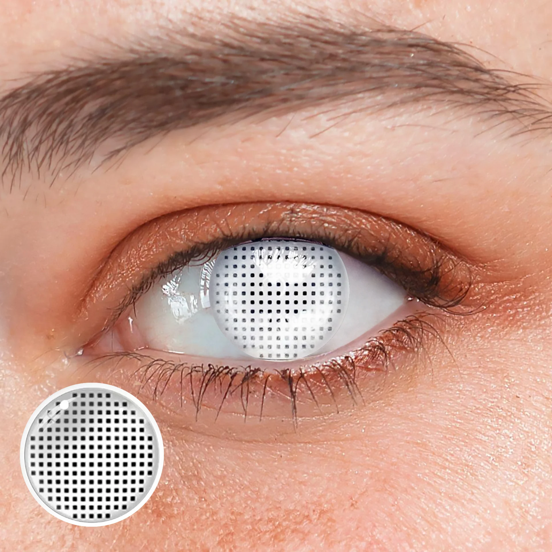 Halloween White Mesh Colored Contact Lenses - Roseibase