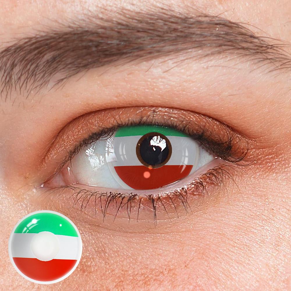 Cosplay Italian Flag Green Colored Contact Lenses - Roseibase