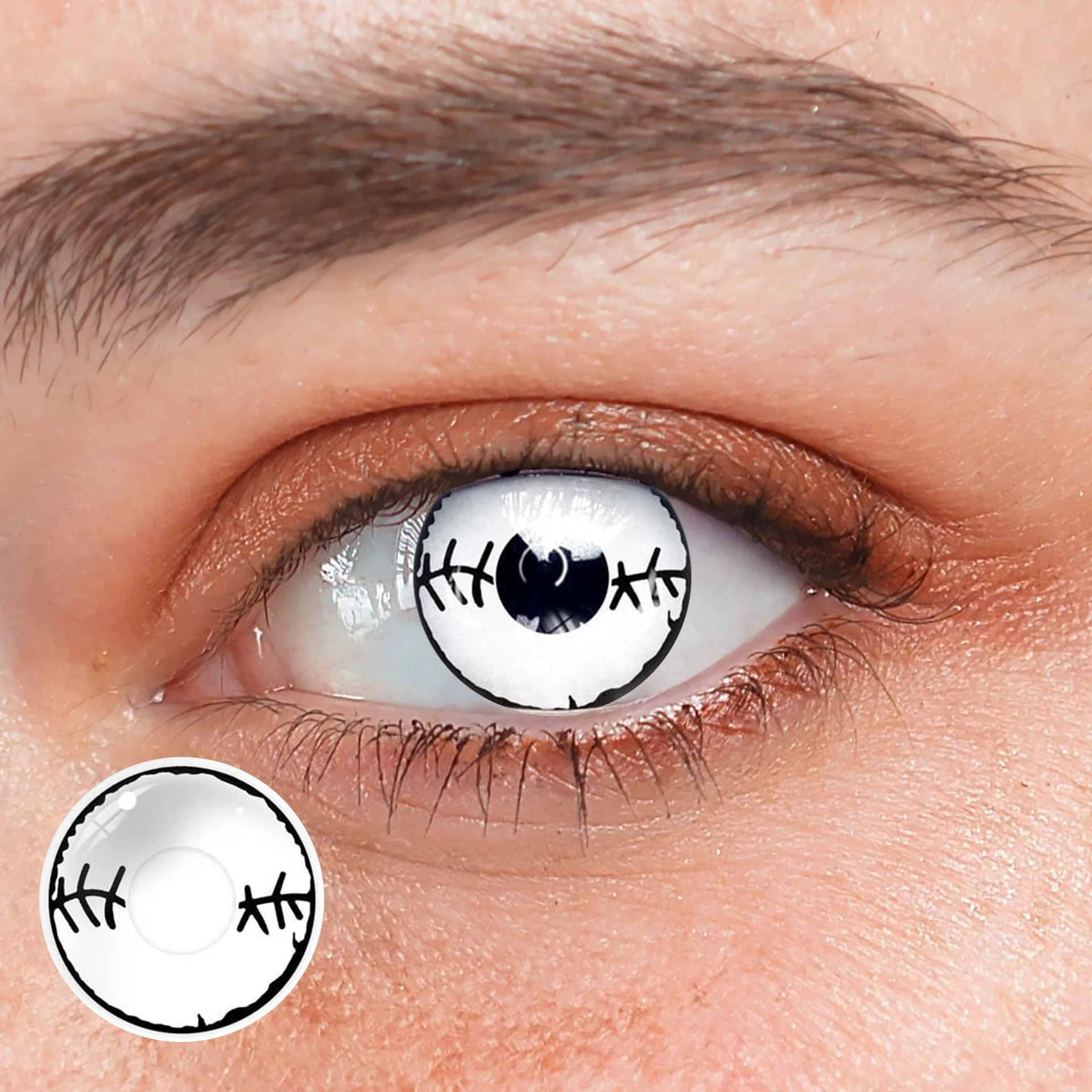 Halloween Stitched mummy White Colored Contact Lenses - Roseibase