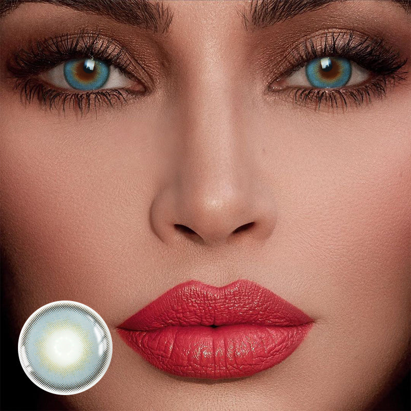 Halo Blue Prescription Colored Contact Lenses - Roseibase