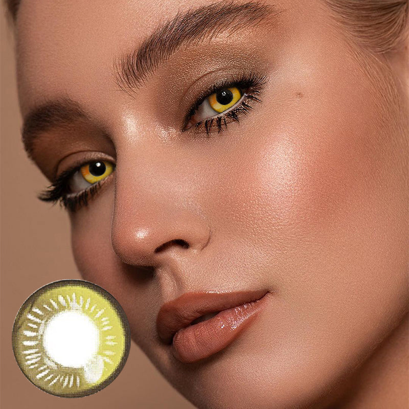 Cosplay Anime Yellow Prescription Colored Contact Lenses - Roseibase