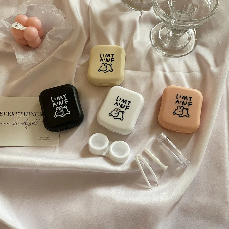 Korean Style Sweet Girly Colored Contact Lens Case - Roseibase