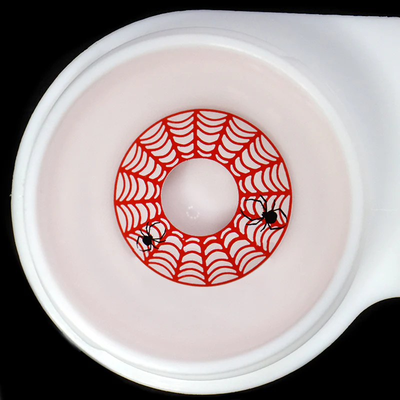 Halloween Spider Web Red Contact Lenses - Roseibase