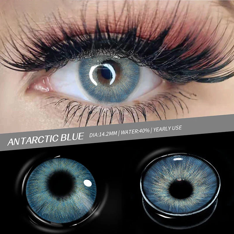 Amazonia Antarctic Blue Prescription Colored Contact Lenses - Roseibase
