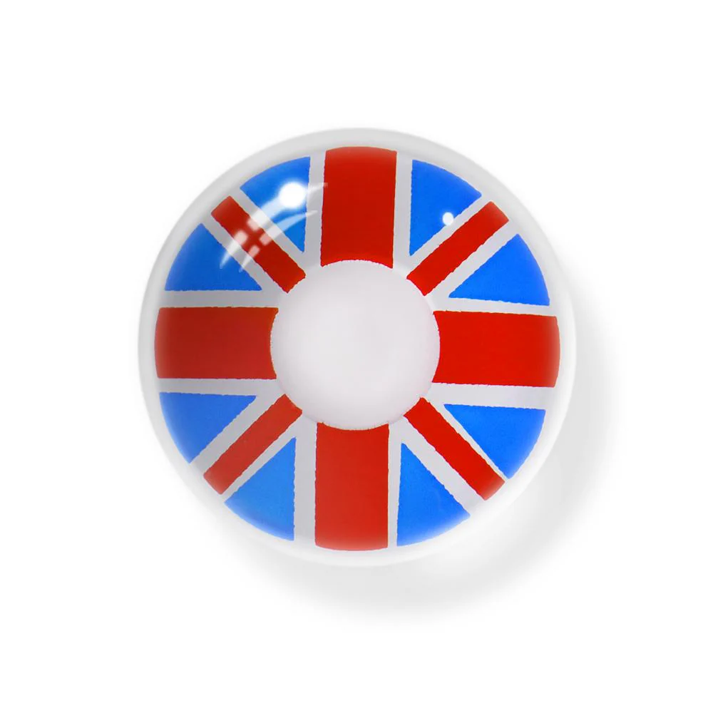 Cosplay Britain Flag Blue Colored Contact Lenses - Roseibase
