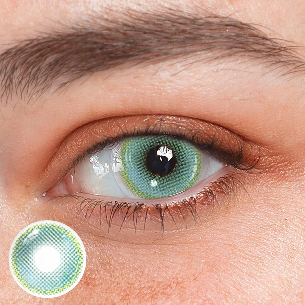 Cosplay Gold Rim Green Colored Contact Lenses - Roseibase