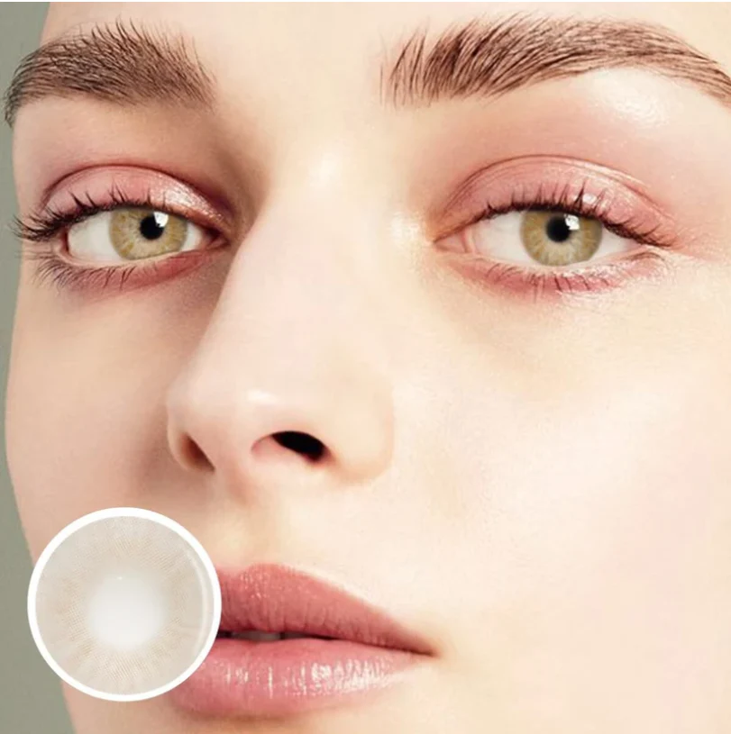 Lemon  Cat Eye Khaki Colored Contact Lenses - Roseibase