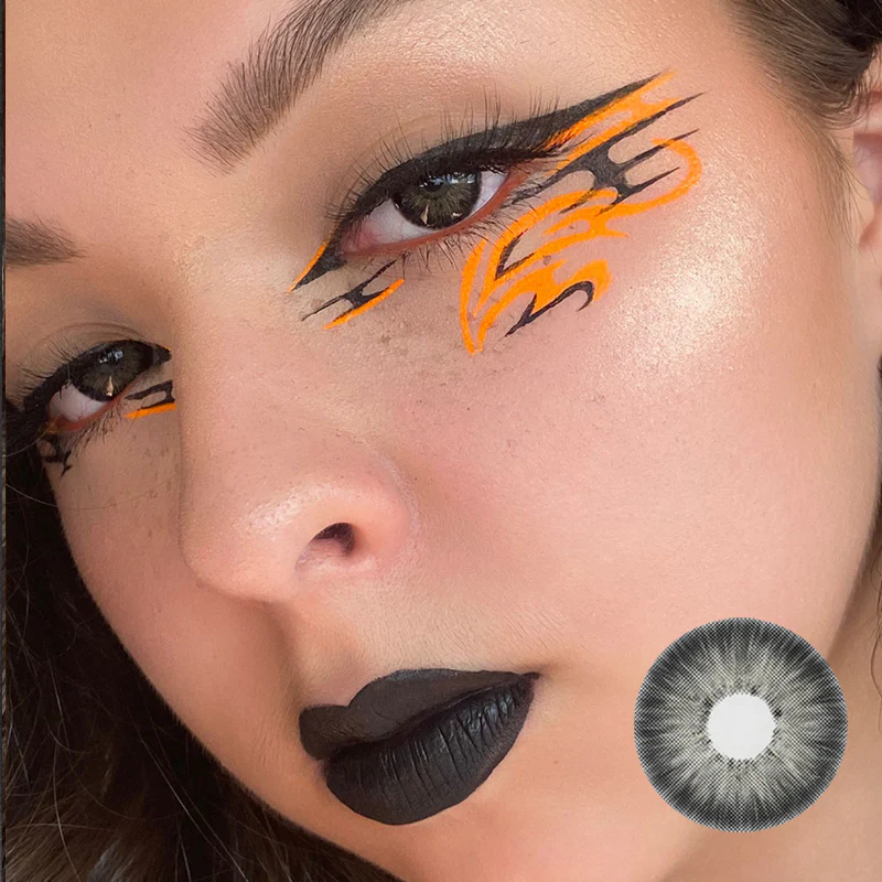 Amazonia Devil's Triangle Black Prescription Colored Contact Lenses - Roseibase