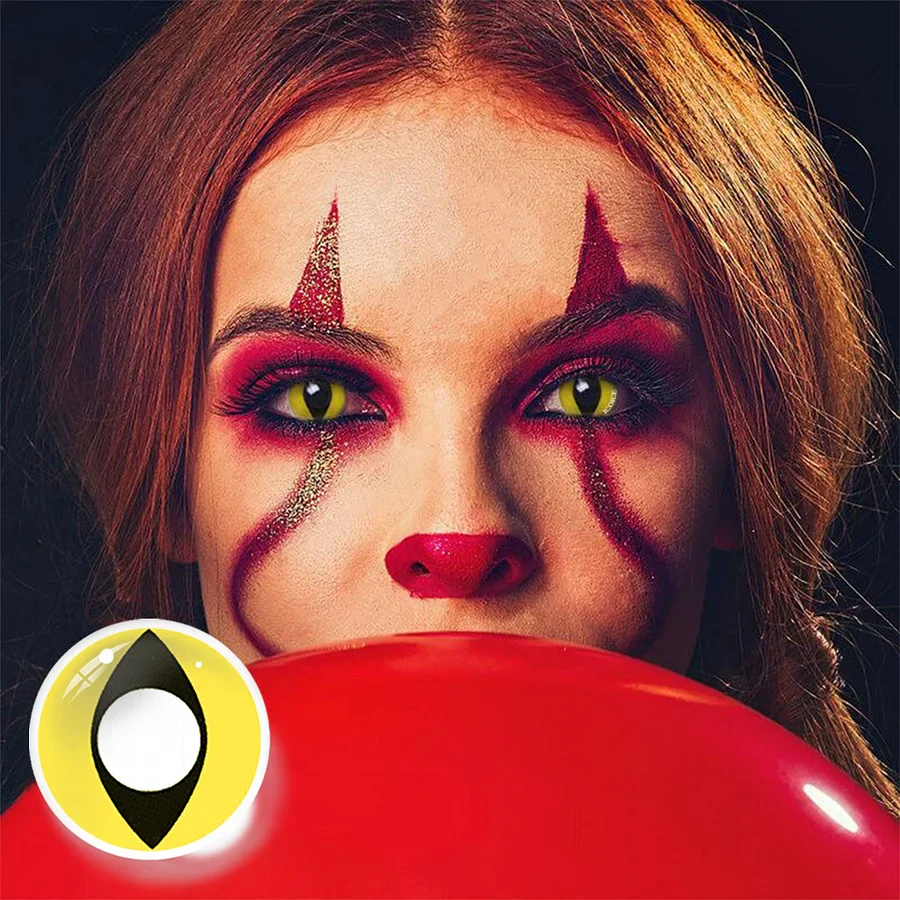 Halloween cat eye yellow Prescription Colored Contact Lenses - Roseibase