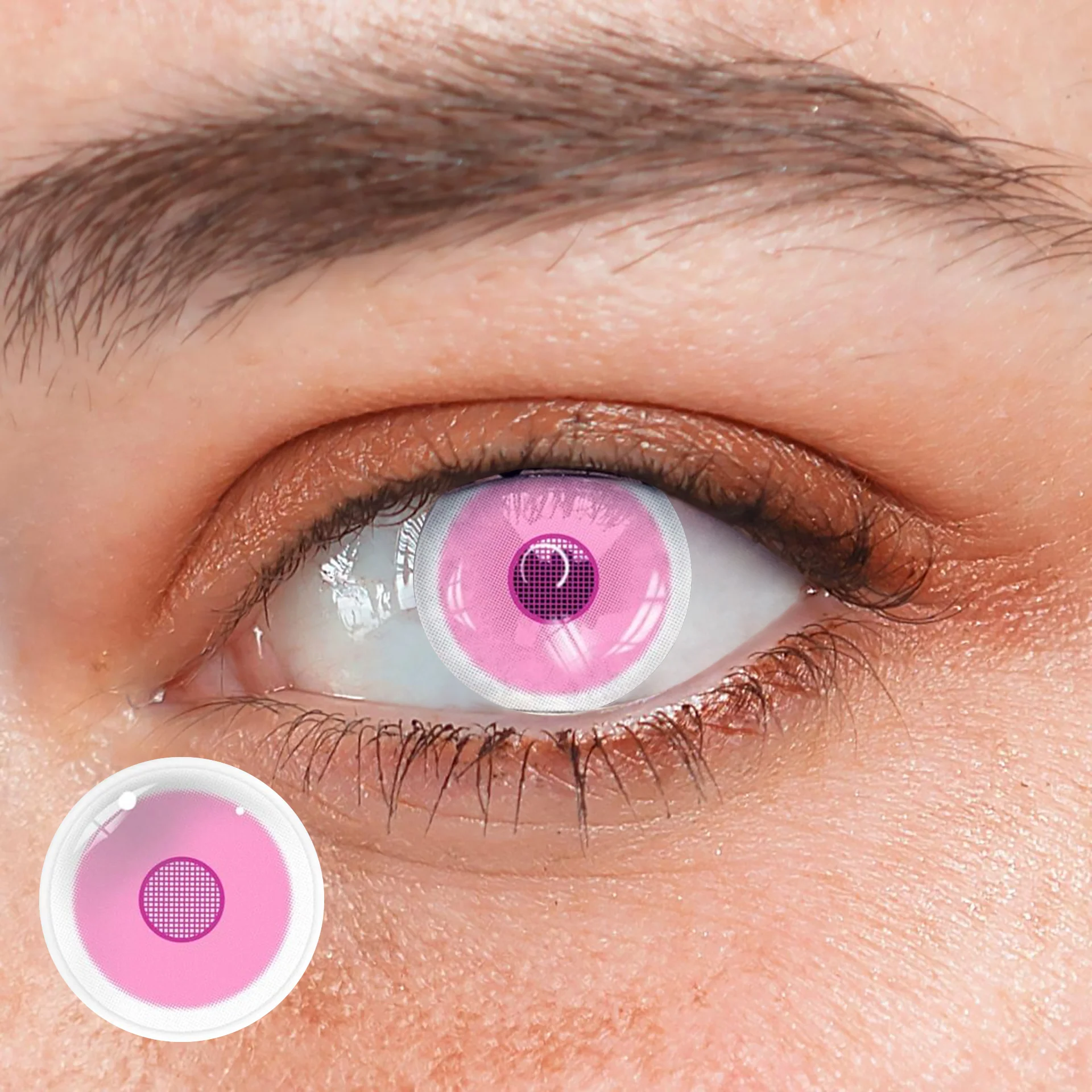 Cosplay Demon Slayer Rose Bloom Pink Colored Contact Lenses - Roseibase