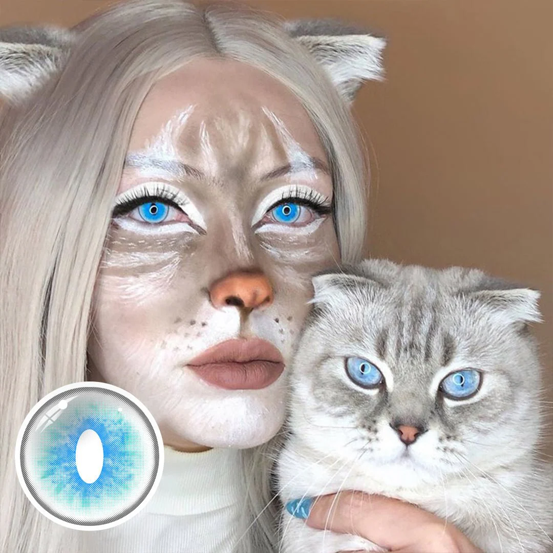 Cosplay Ragdoll Cat Blue Colored Contact Lenses - Roseibase