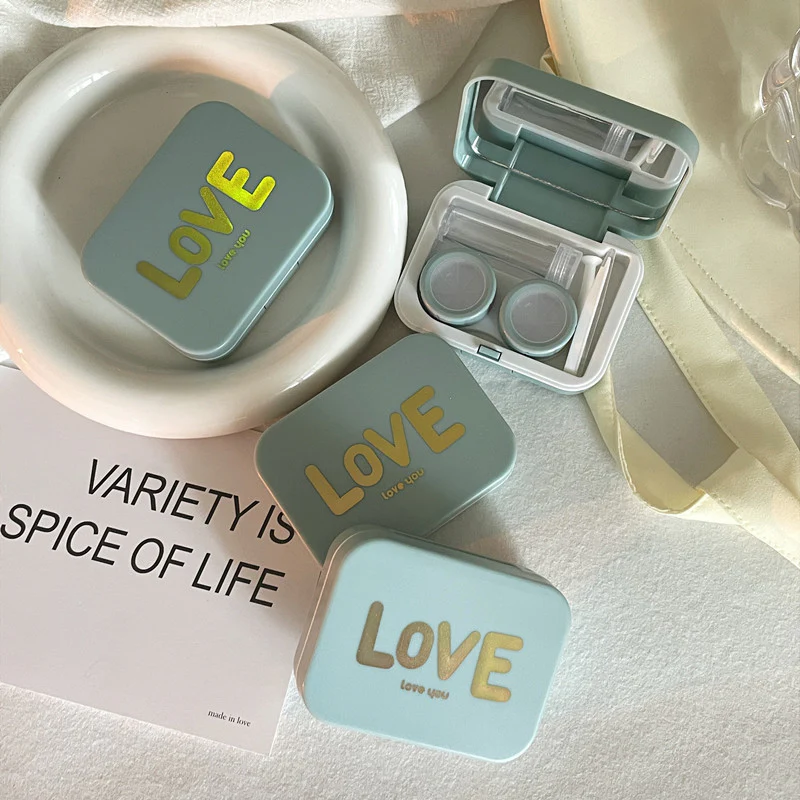 Bronzing Design Colored Contact Lens Case - Roseibase