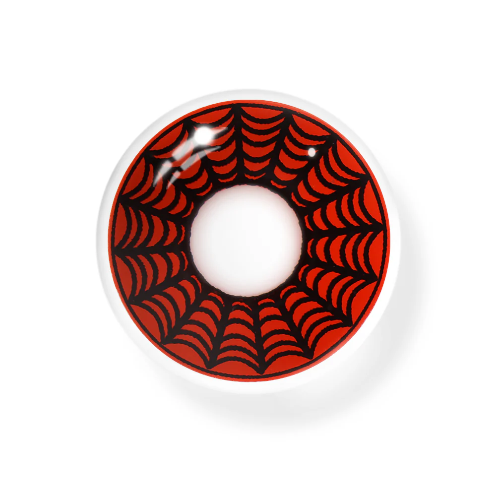 Cosplay SpiderWeb Dark Red Colored Contact Lenses - Roseibase