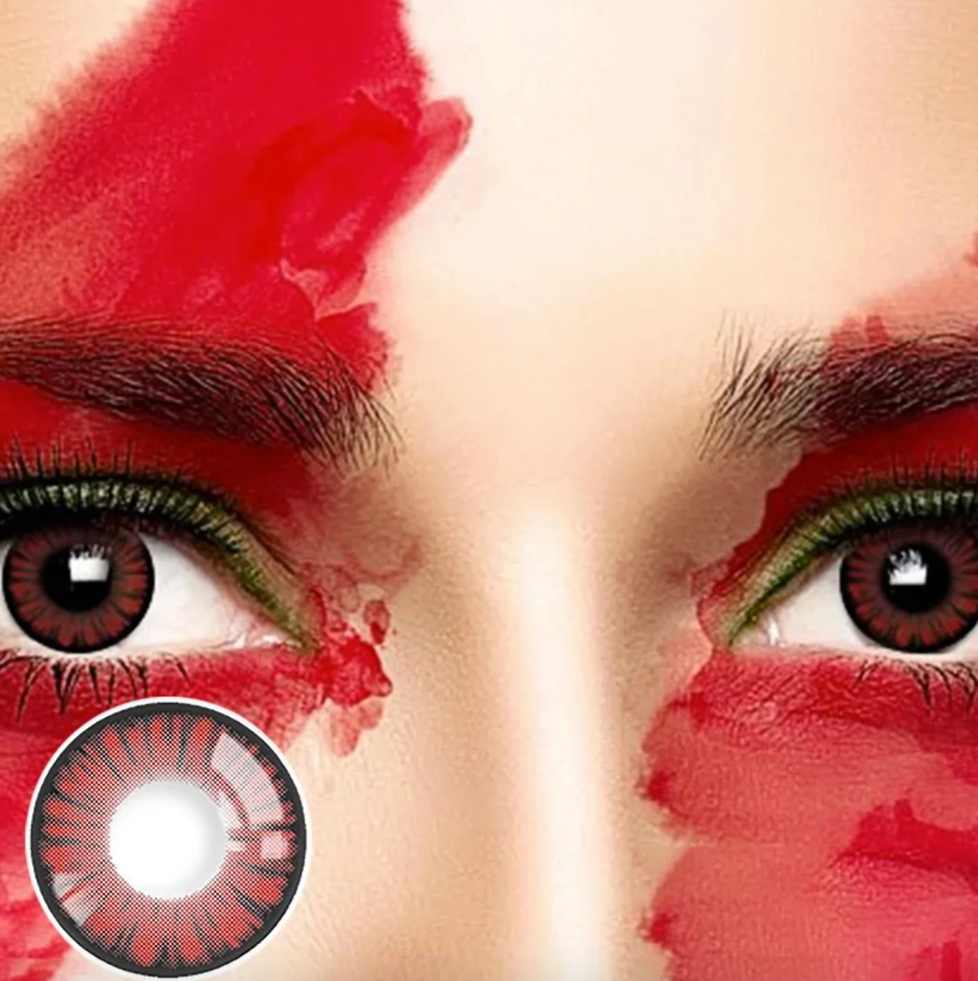 Halloween Miracle Red Prescription Colored Contact Lenses - Roseibase