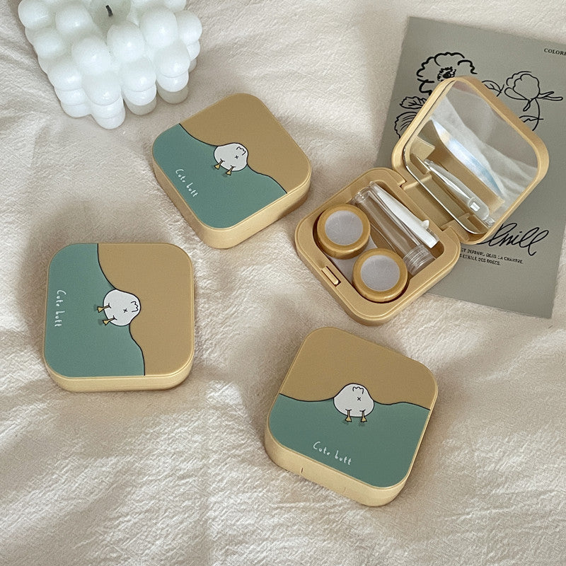 Cute Cartoon Design Colored Contact Lens Case - Roseibase