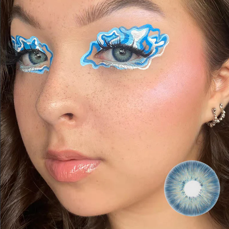 Amazonia Antarctic Blue Prescription Colored Contact Lenses - Roseibase