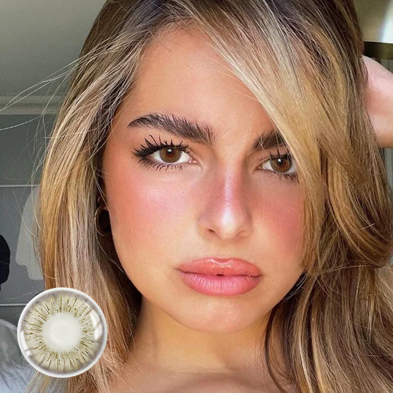 Flower Brown Colored Contact Lenses - Roseibase