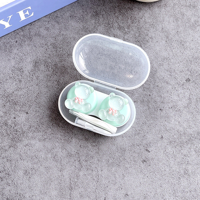 INS Simple Bear Colored Contact Lens Case - Roseibase