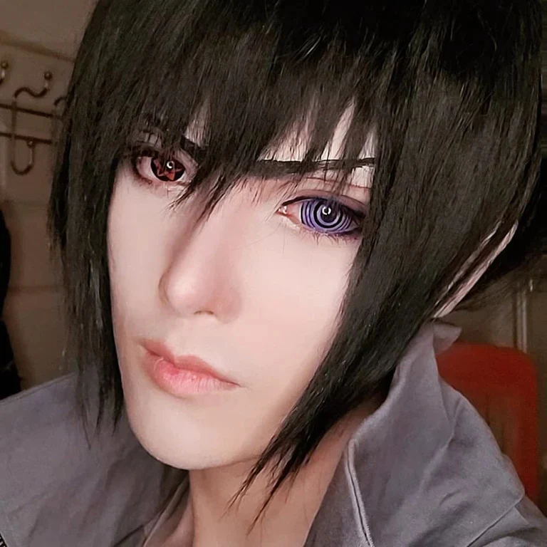 Cosplay NARUTO Uchiha Sasuke Shalingan Red Prescription Colored Contact Lenses - Roseibase