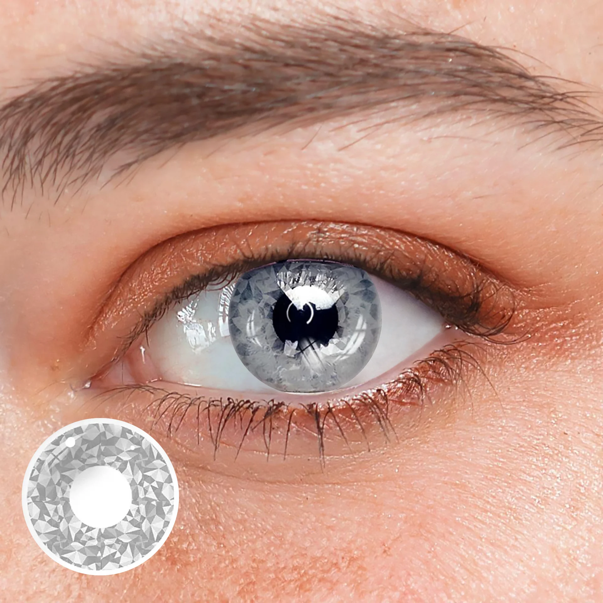 Halloween Blinking Lighten Gray Colored Contact Lenses - Roseibase