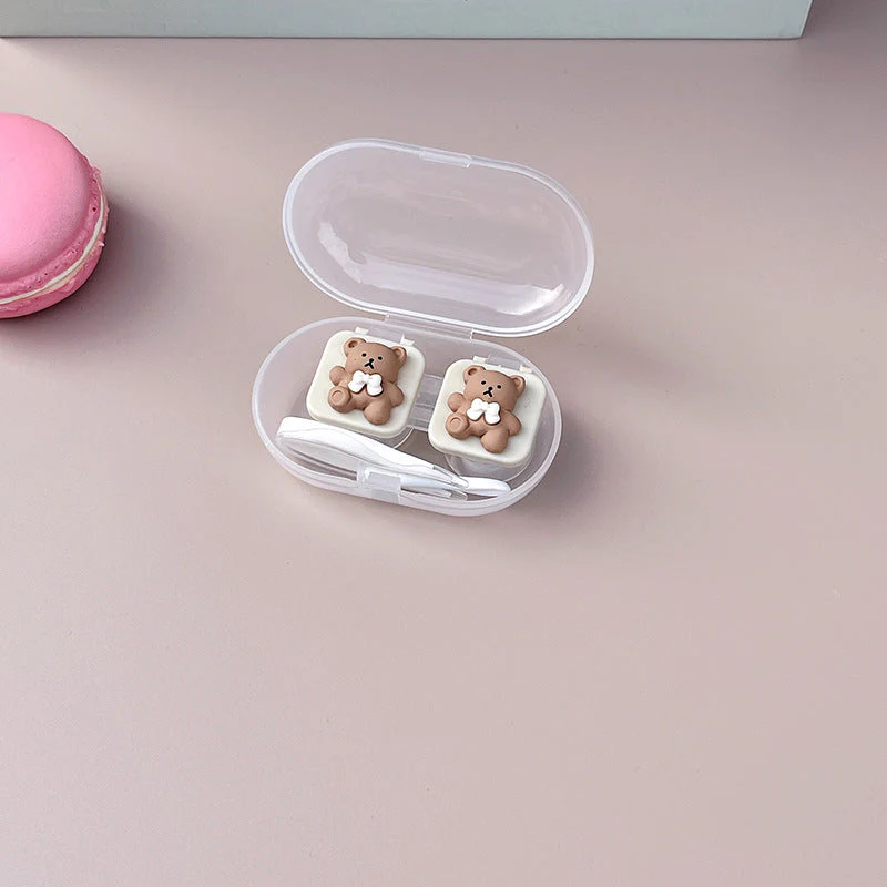 Cute Bear Colored Contact Lens Case - Roseibase
