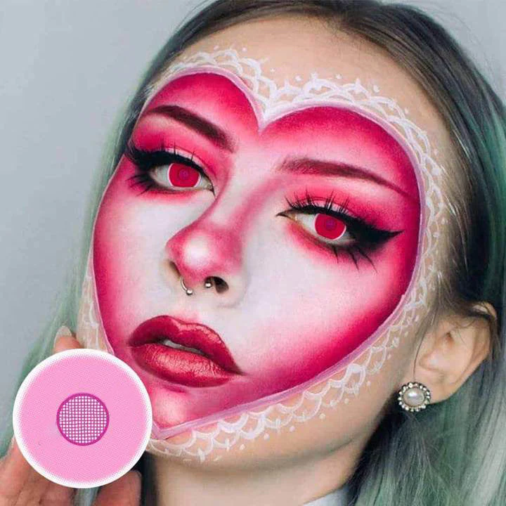 Cosplay Demon Slayer Rose Bloom Pink Colored Contact Lenses - Roseibase