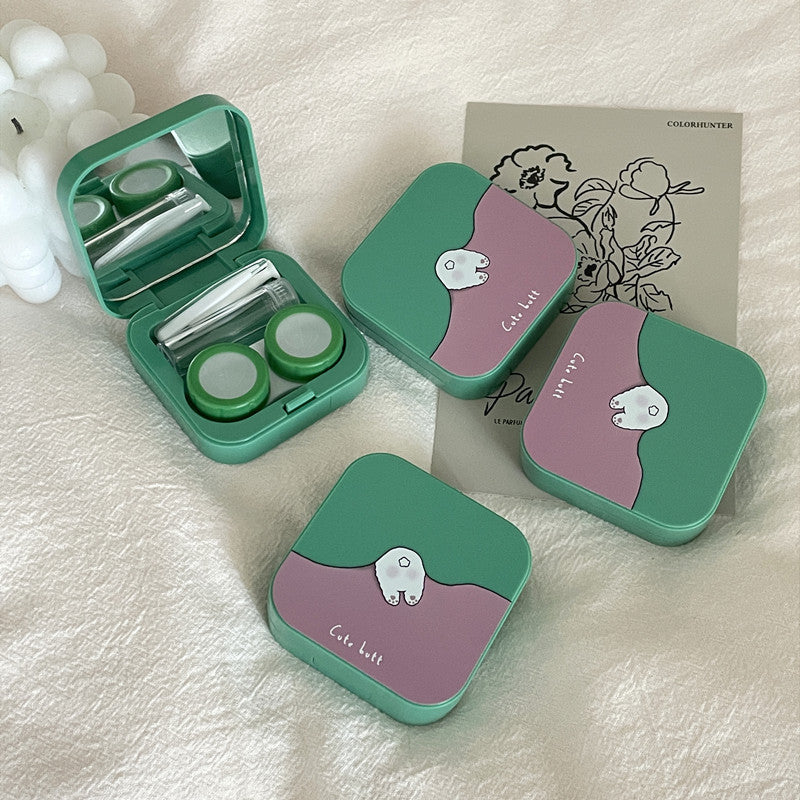 Cute Cartoon Design Colored Contact Lens Case - Roseibase