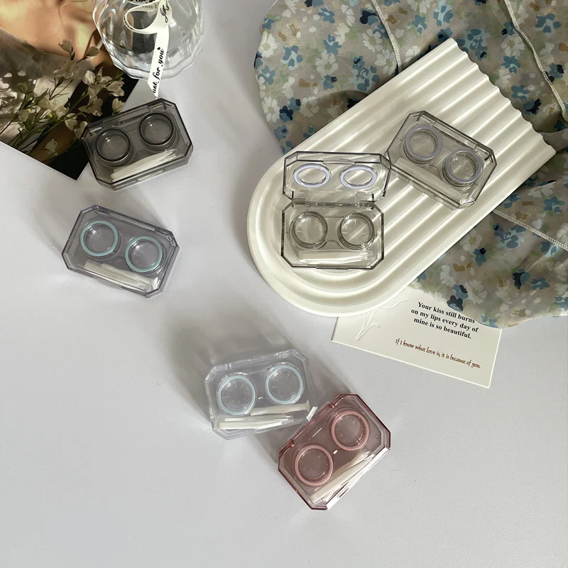 Ins Mini Simple Colored Contact Lens Case - Roseibase