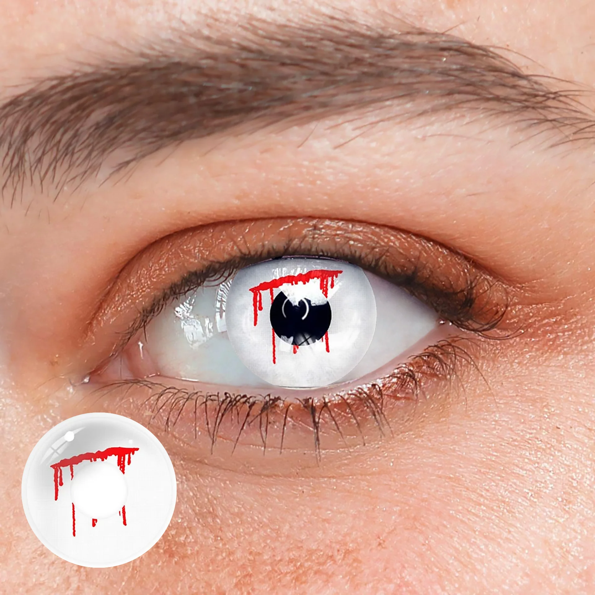 Halloween Trauma White slit Colored Contact Lenses - Roseibase