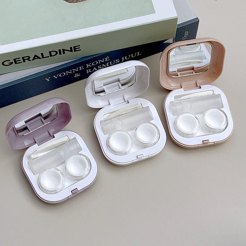 Cute simple Colored Contact Lens Case - Roseibase