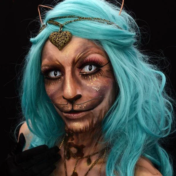 Halloween White Cat Eye Colored Contact Lenses - Roseibase