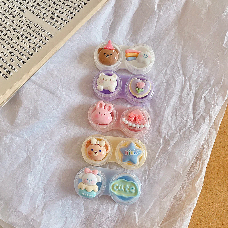 Cute Cartoon Animal Colored Contact Lens Case - Roseibase