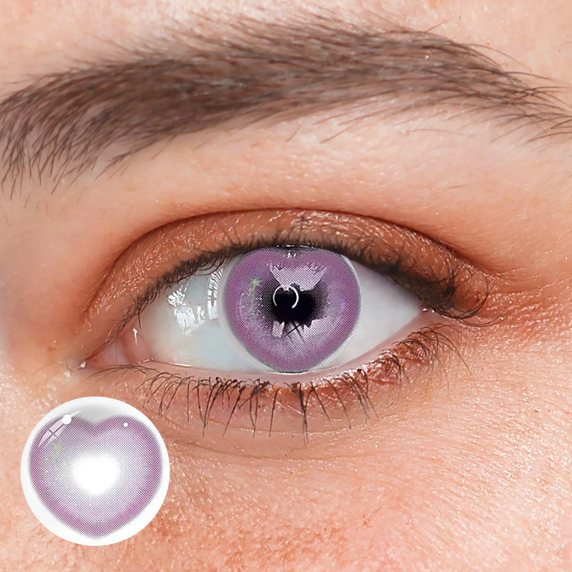 Cosplay Heart Shake Pink Colored Contact Lenses - Roseibase